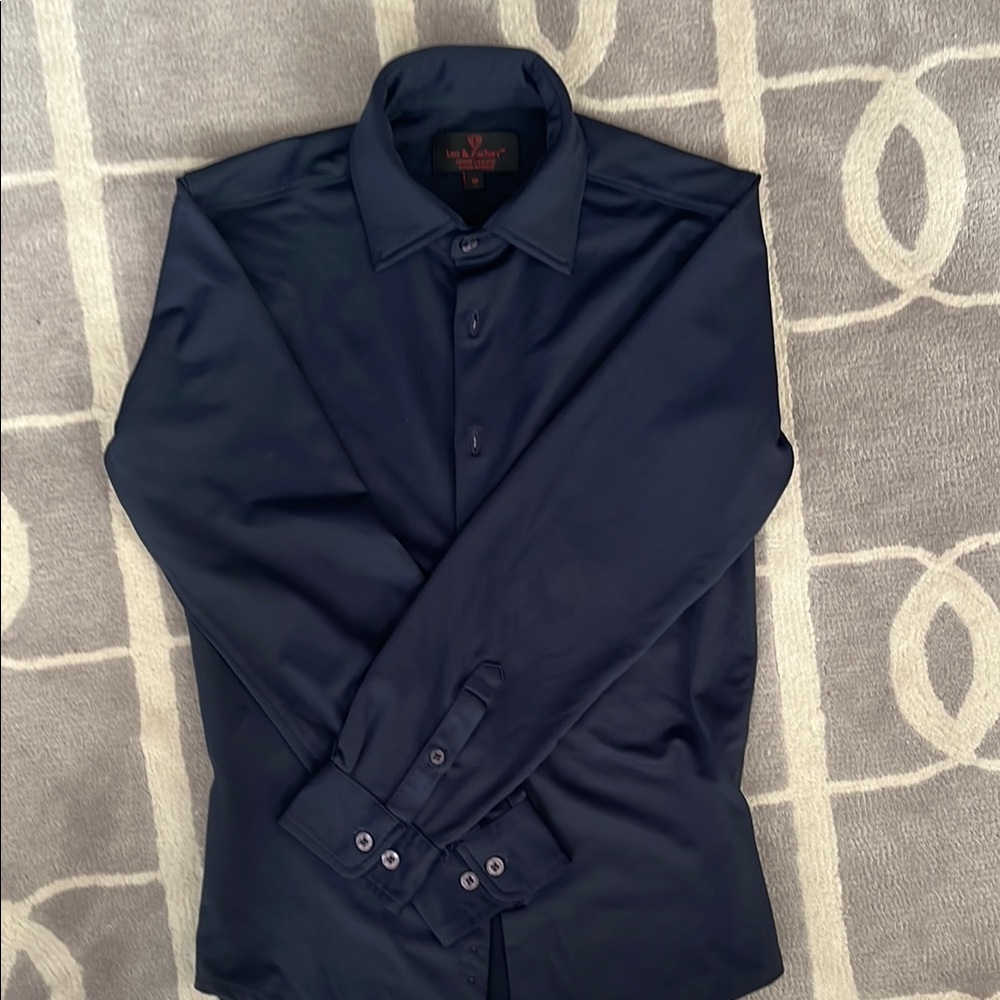 Boy’s Navy Blue Dress Stretch Shirt
